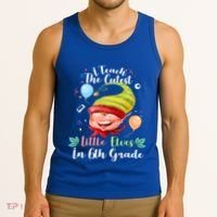 I Teach The Cutest Little Elves In 6Th Grade Teacher Xmas Gift Tank Top thumb 3