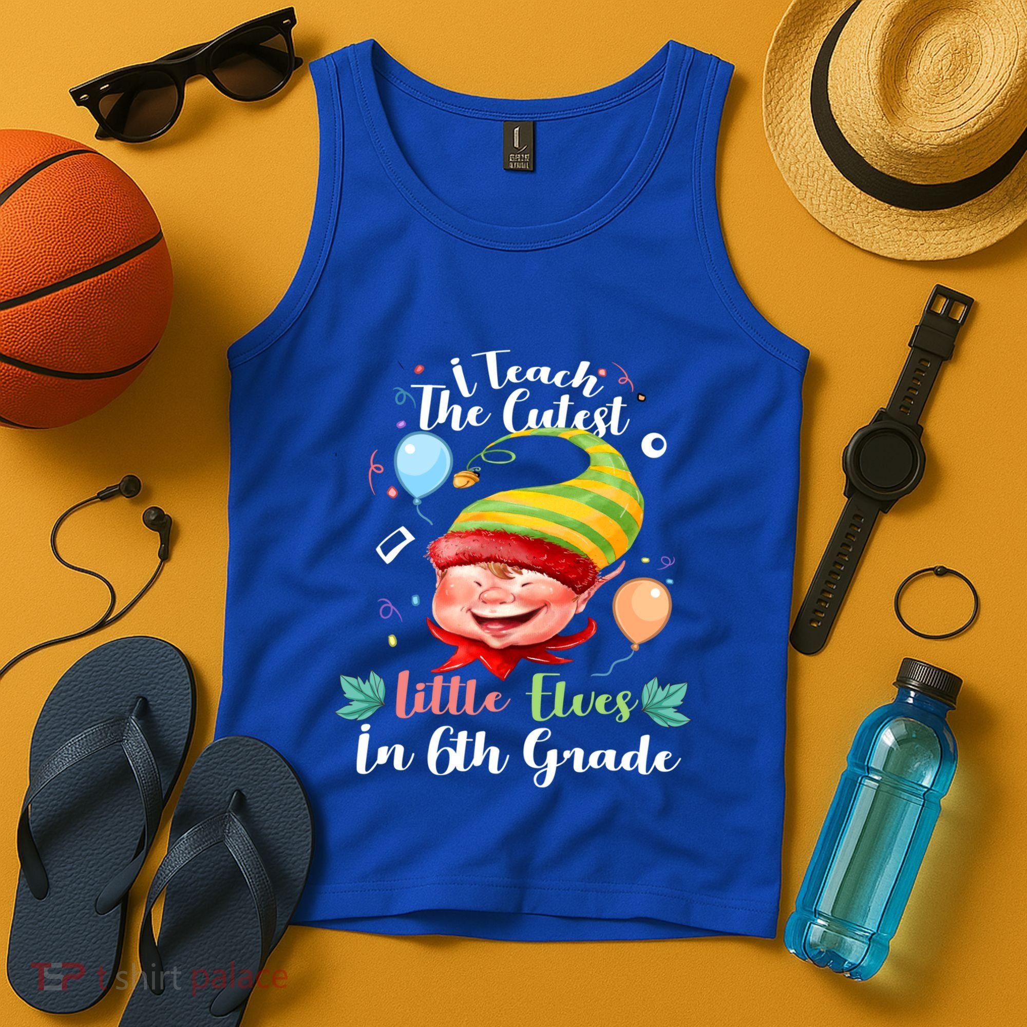 I Teach The Cutest Little Elves In 6Th Grade Teacher Xmas Gift Tank Top