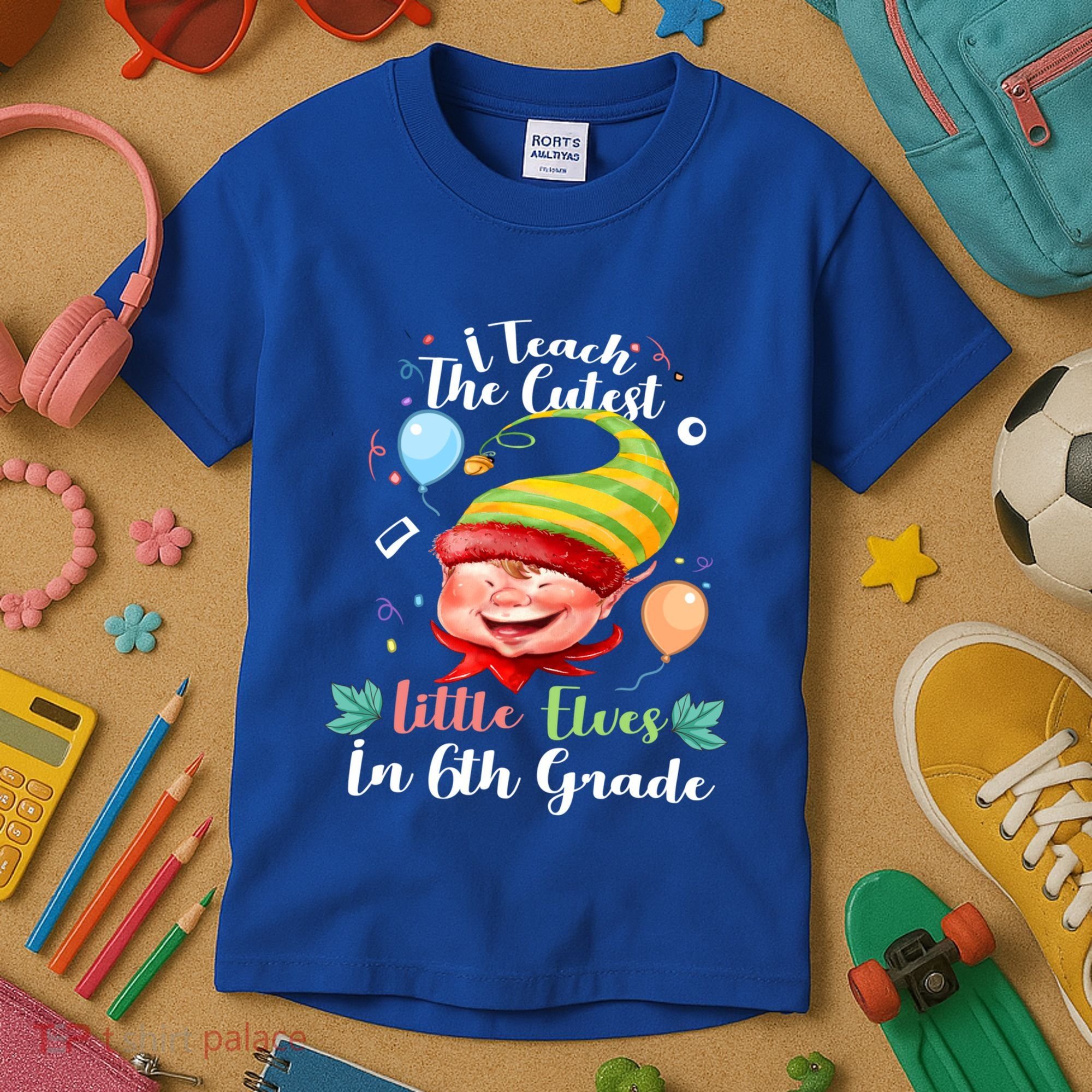 I Teach The Cutest Little Elves In 6Th Grade Teacher Xmas Gift Kids T-Shirt