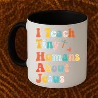 I Teach Tiny Humans About Jesus Teacher Coffee Mug thumb 2