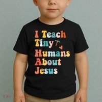 I Teach Tiny Humans About Jesus Teacher Toddler T-Shirt thumb 2