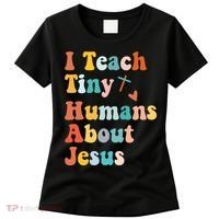 I Teach Tiny Humans About Jesus Teacher Women's T-Shirt thumb 0