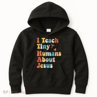 I Teach Tiny Humans About Jesus Teacher Kids Hoodie thumb 0