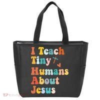 I Teach Tiny Humans About Jesus Teacher Tote Bag thumb 0