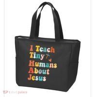 I Teach Tiny Humans About Jesus Teacher Tote Bag thumb 3