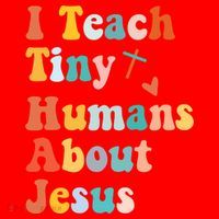 I Teach Tiny Humans About Jesus Teacher Santa Hat thumb 1