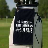 I Teach Tiny Humans About Jesus Golf Towel thumb 2