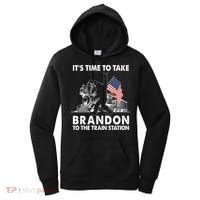 It's Time To Take Brandon To The Train Station Bigfoot USA Flag Women's Hoodie thumb 0