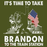 It's Time To Take Brandon To The Train Station Bigfoot USA Flag T-Shirt thumb 7