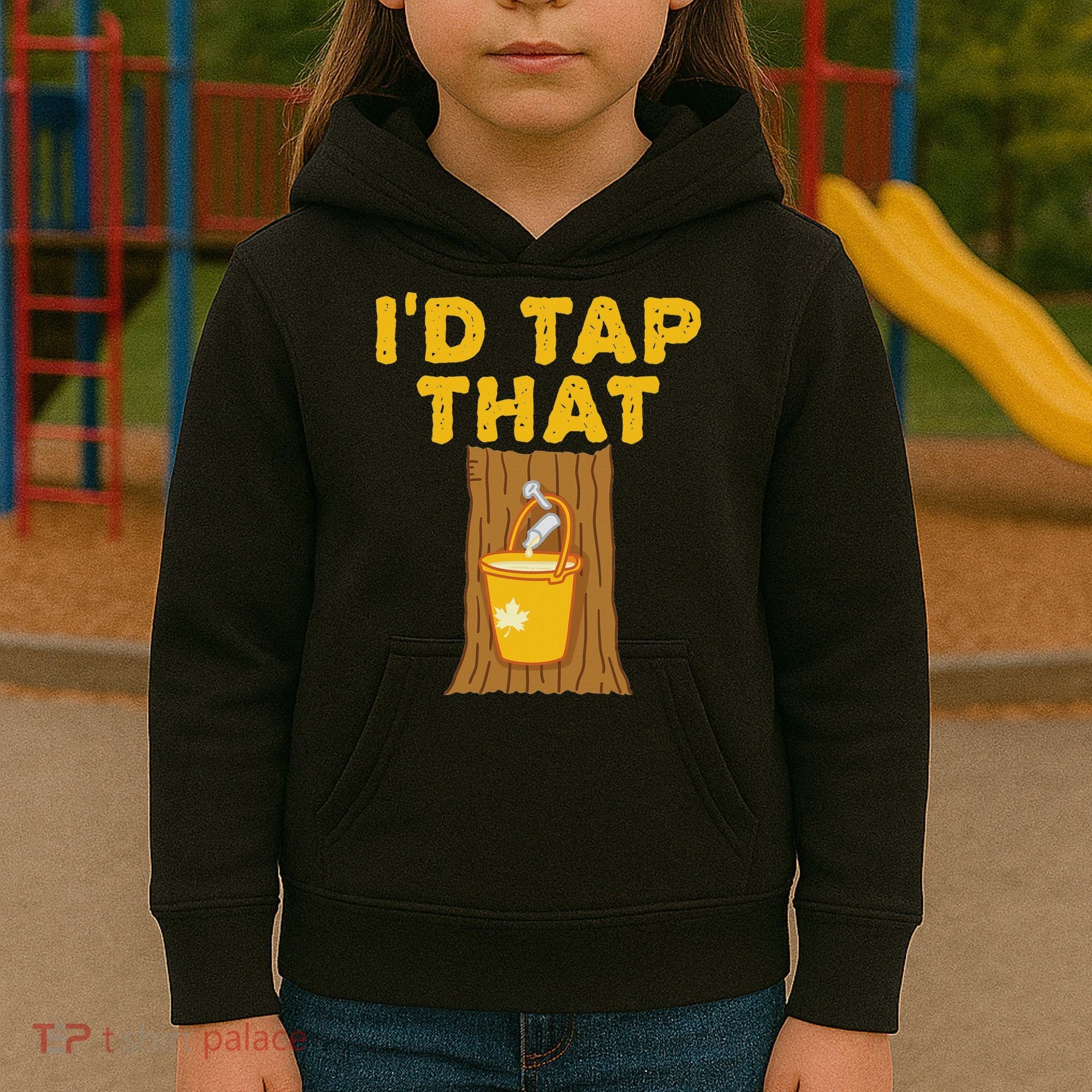 ID Tap That Maple Tree Maple Syrup Kids Hoodie