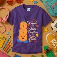 I Teach The Cutest Pumpkins In The Patch Kids T-Shirt thumb 3