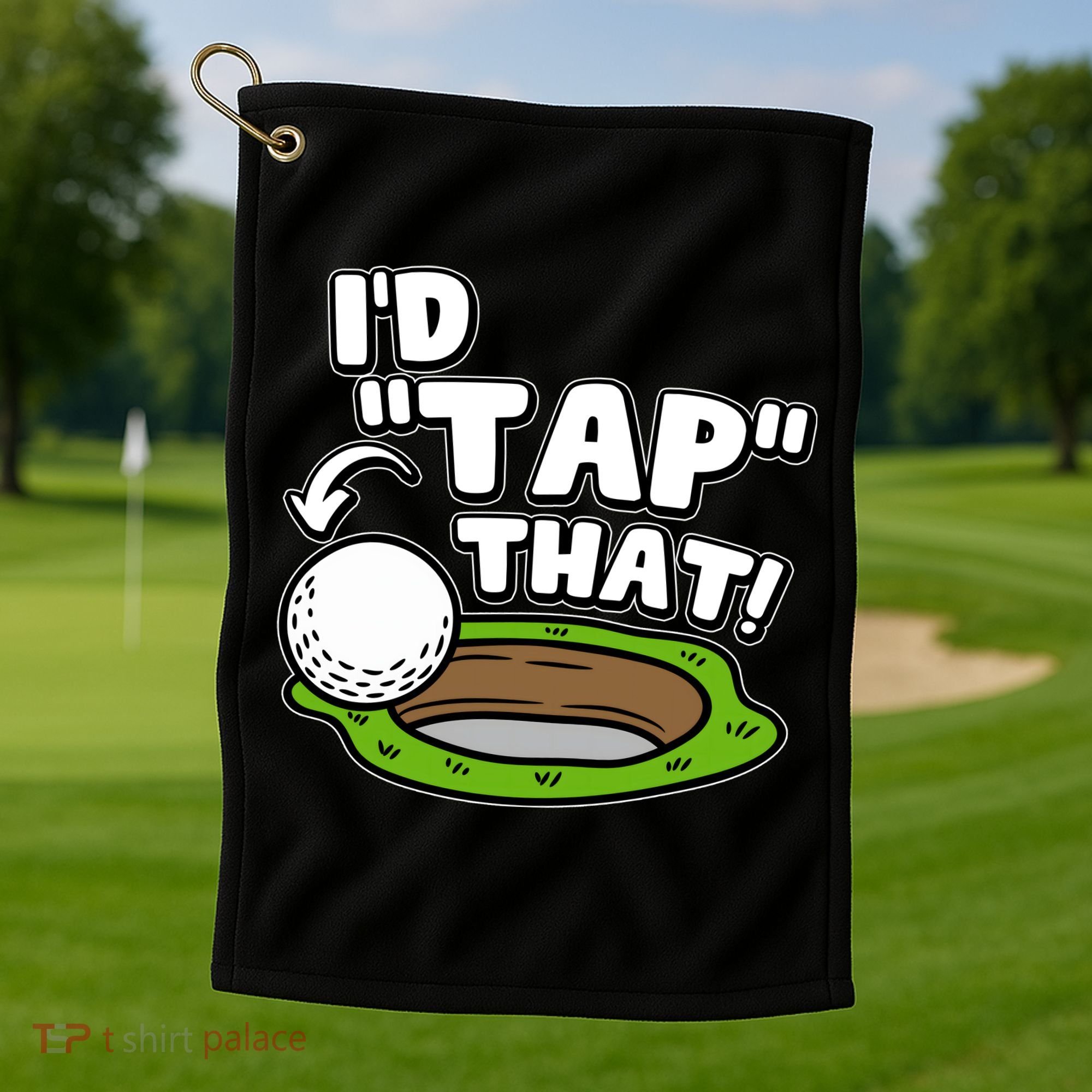 Id Tap That Funny Golf Lover Golf Towel