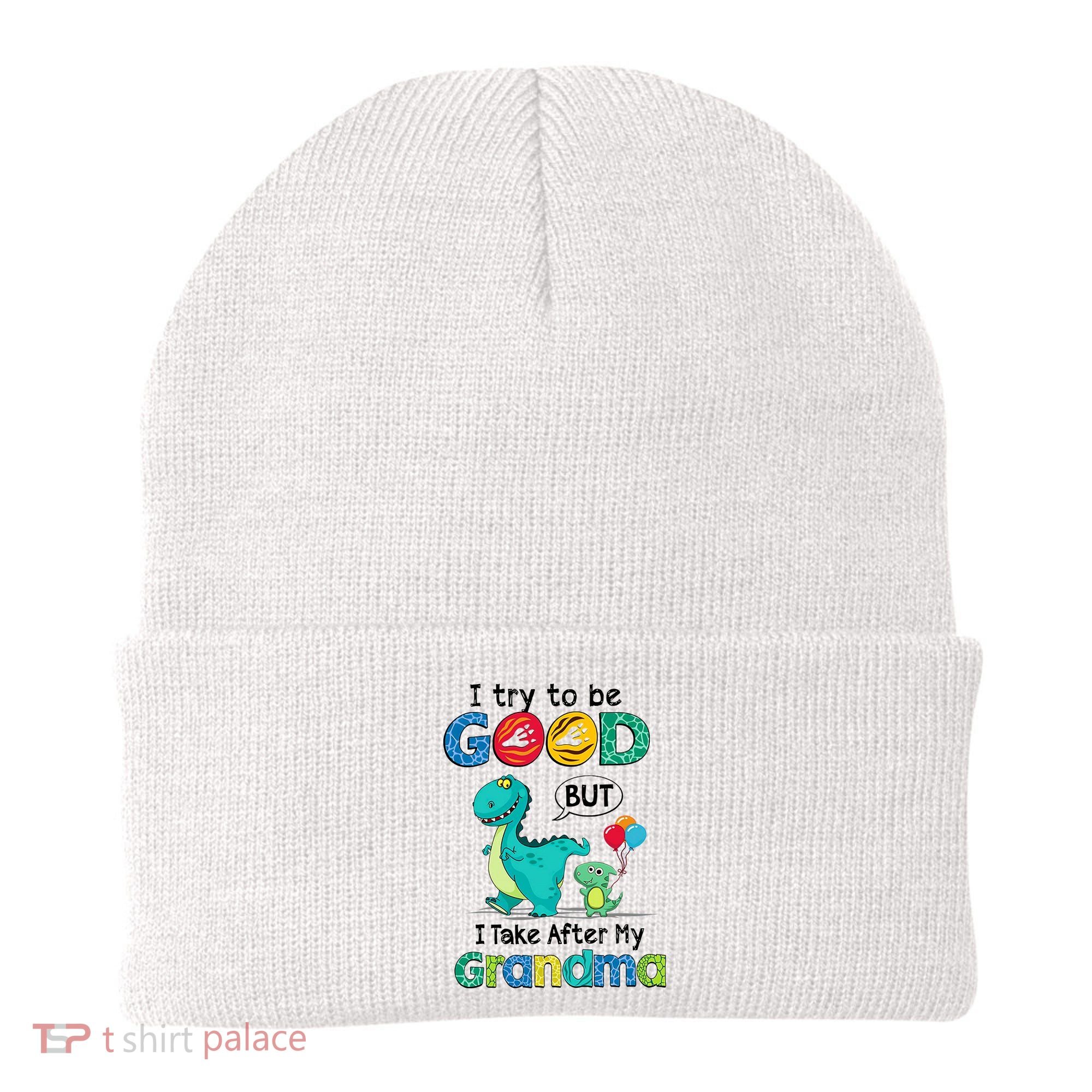 I Try To Be Good But I Take After My Grandma Cute Dinosaur Beanie