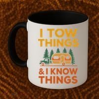 I Tow Things And I Know Things Fathers Day Coffee Mug thumb 2