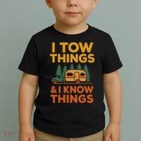 I Tow Things And I Know Things Fathers Day Toddler T-Shirt thumb 2
