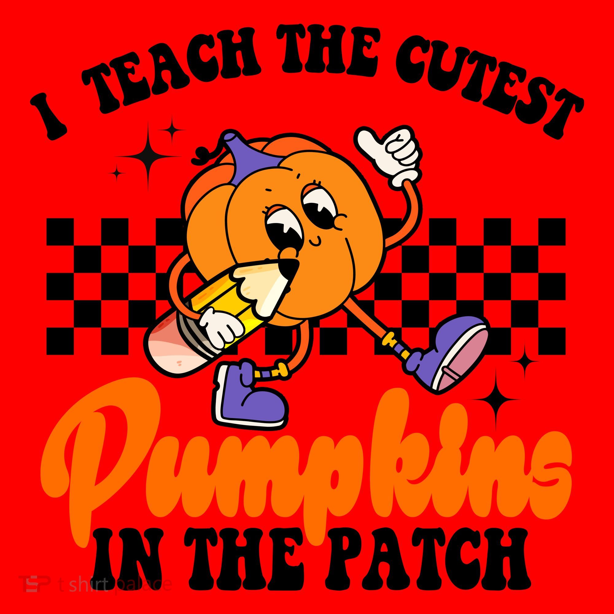 I Teach The Cutest Pumpkins Retro Teacher Halloween Santa Hat