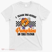 I Teach The Cutest Pumpkins Retro Teacher Halloween T-Shirt thumb 0