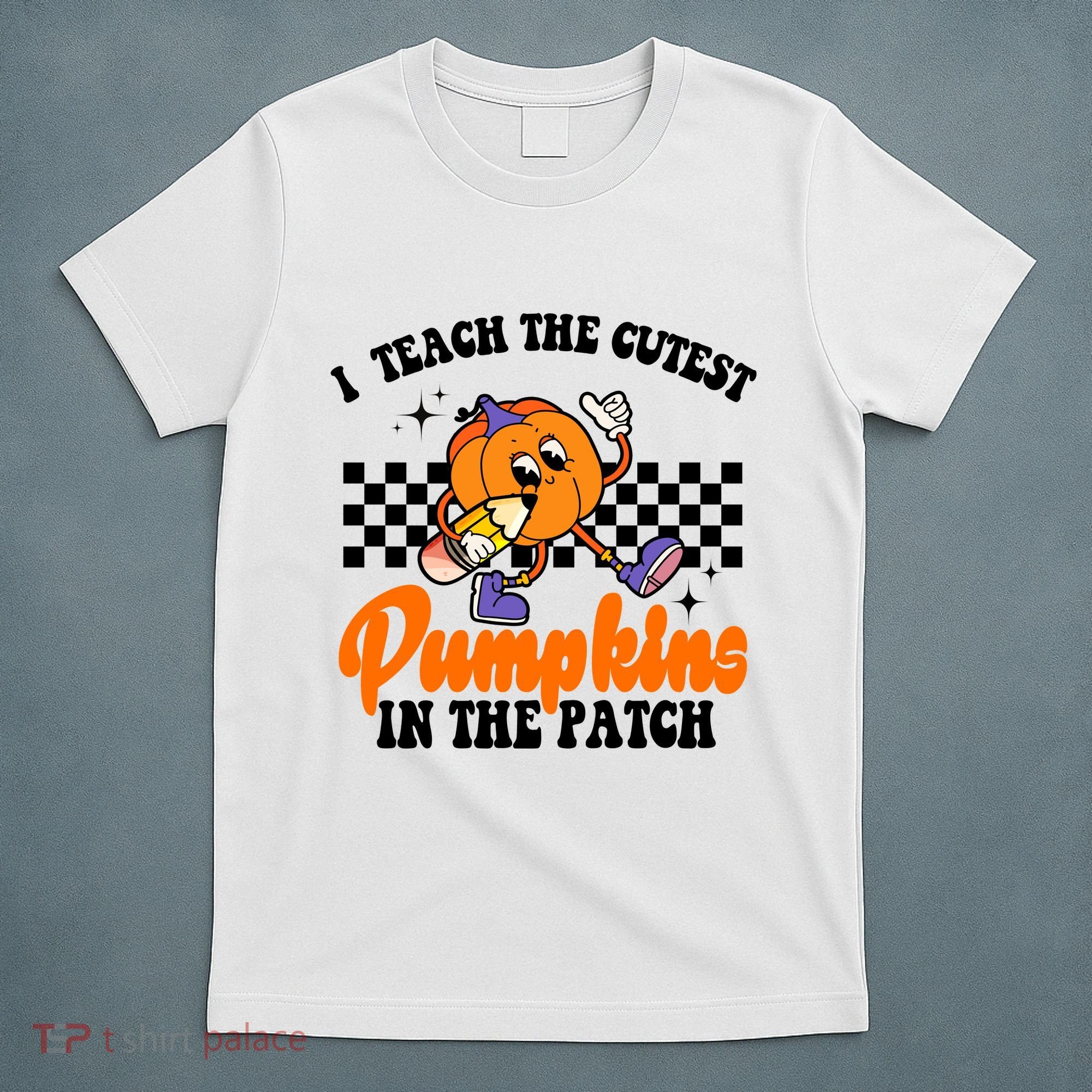 I Teach The Cutest Pumpkins Retro Teacher Halloween T-Shirt