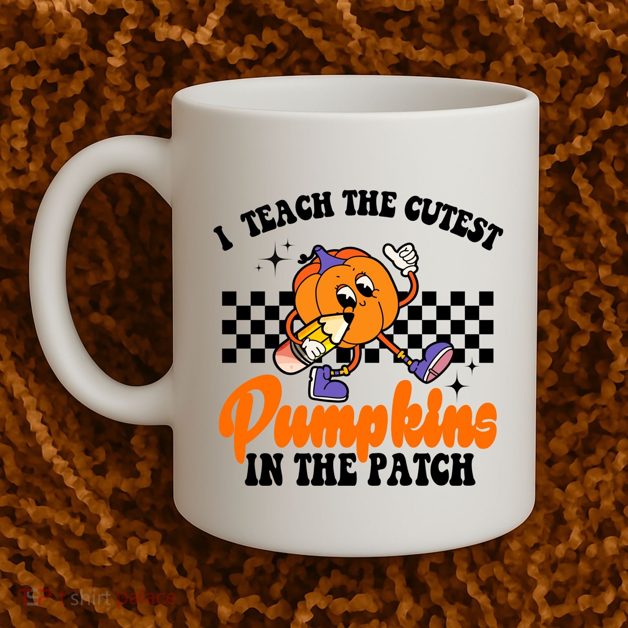 I Teach The Cutest Pumpkins Retro Teacher Halloween Coffee Mug