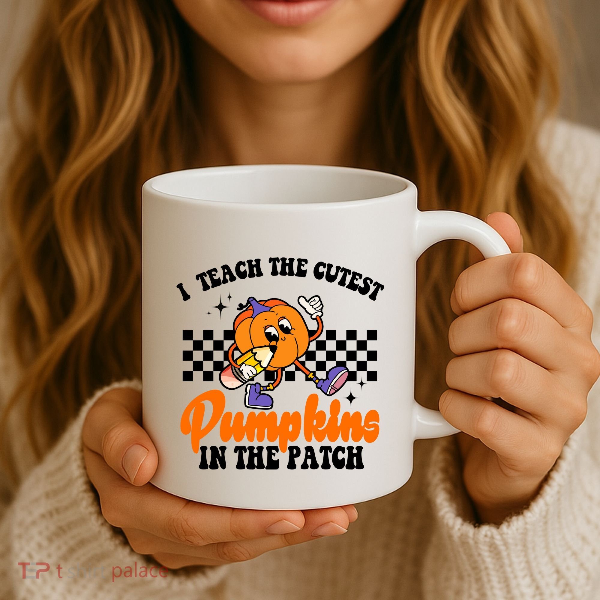 I Teach The Cutest Pumpkins Retro Teacher Halloween Coffee Mug