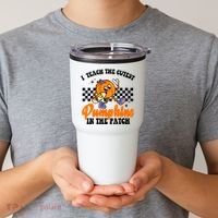 I Teach The Cutest Pumpkins Retro Teacher Halloween Tumbler thumb 2