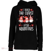 I Teach The Cutest Little Valentines Teacher Womens Funnel Neck Pullover Hood thumb 0