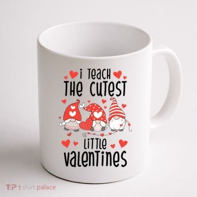 I Teach The Cutest Little Valentines Teacher Coffee Mug back