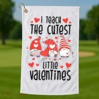 I Teach The Cutest Little Valentines Teacher Golf Towel thumb 1
