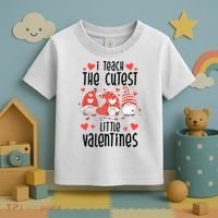 I Teach The Cutest Little Valentines Teacher Toddler T-Shirt thumb 3