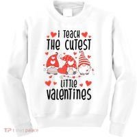 I Teach The Cutest Little Valentines Teacher Kids Sweatshirt thumb 0