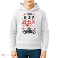 I Teach The Cutest Little Valentines Teacher Kids Hoodie thumb 4