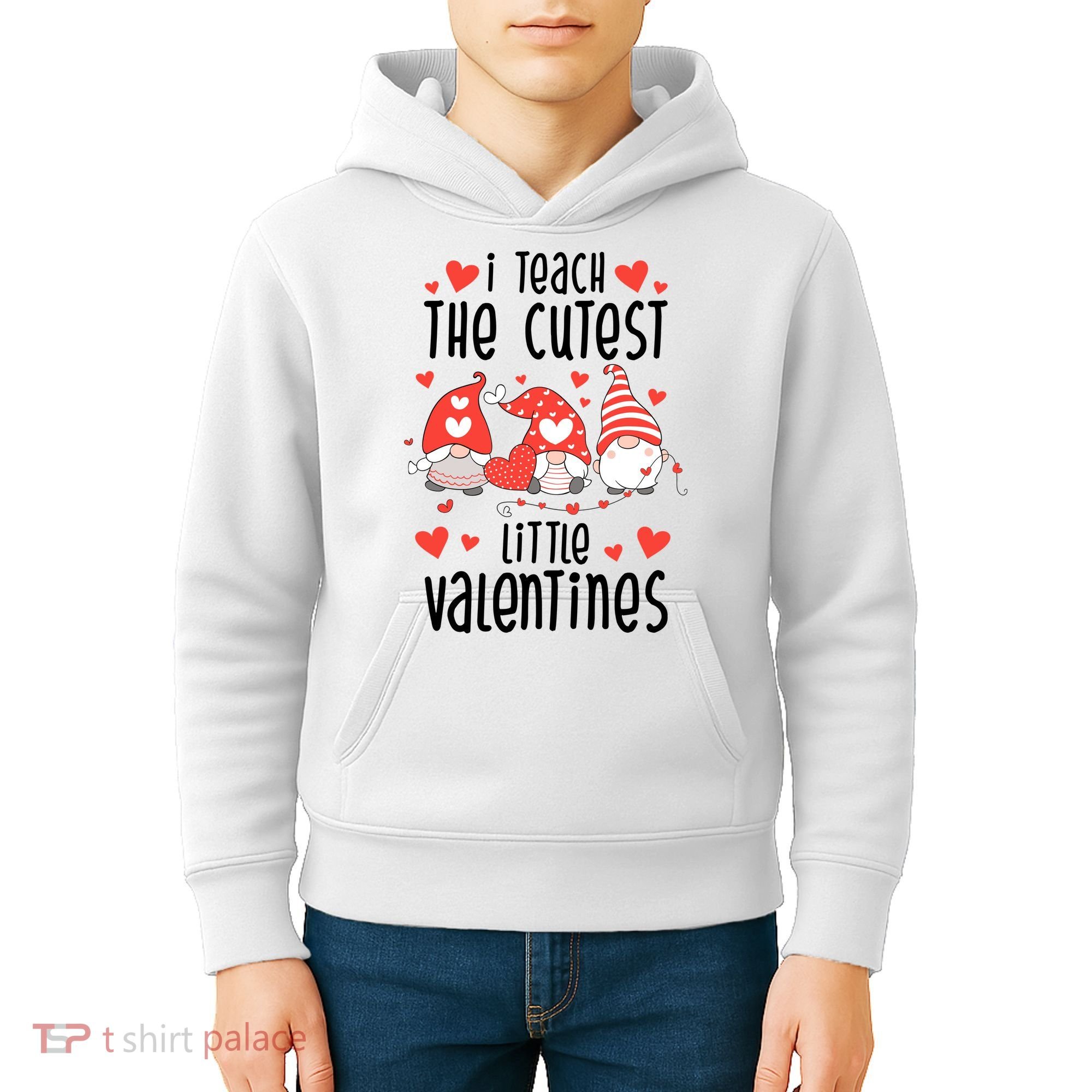 I Teach The Cutest Little Valentines Teacher Kids Hoodie