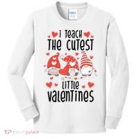 I Teach The Cutest Little Valentines Teacher Kids Long Sleeve Shirt thumb 0