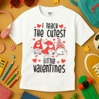 I Teach The Cutest Little Valentines Teacher Kids T-Shirt thumb 3