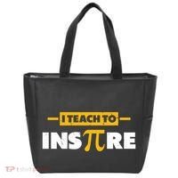 I Teach To Inspire Funny Math Teacher Mathematics Pi Day Gift Tote Bag thumb 0