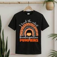 I Teach The Cutest Kindergarten Pumpkins T-Shirt thumb 2