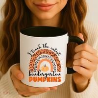 I Teach The Cutest Kindergarten Pumpkins Coffee Mug thumb 3