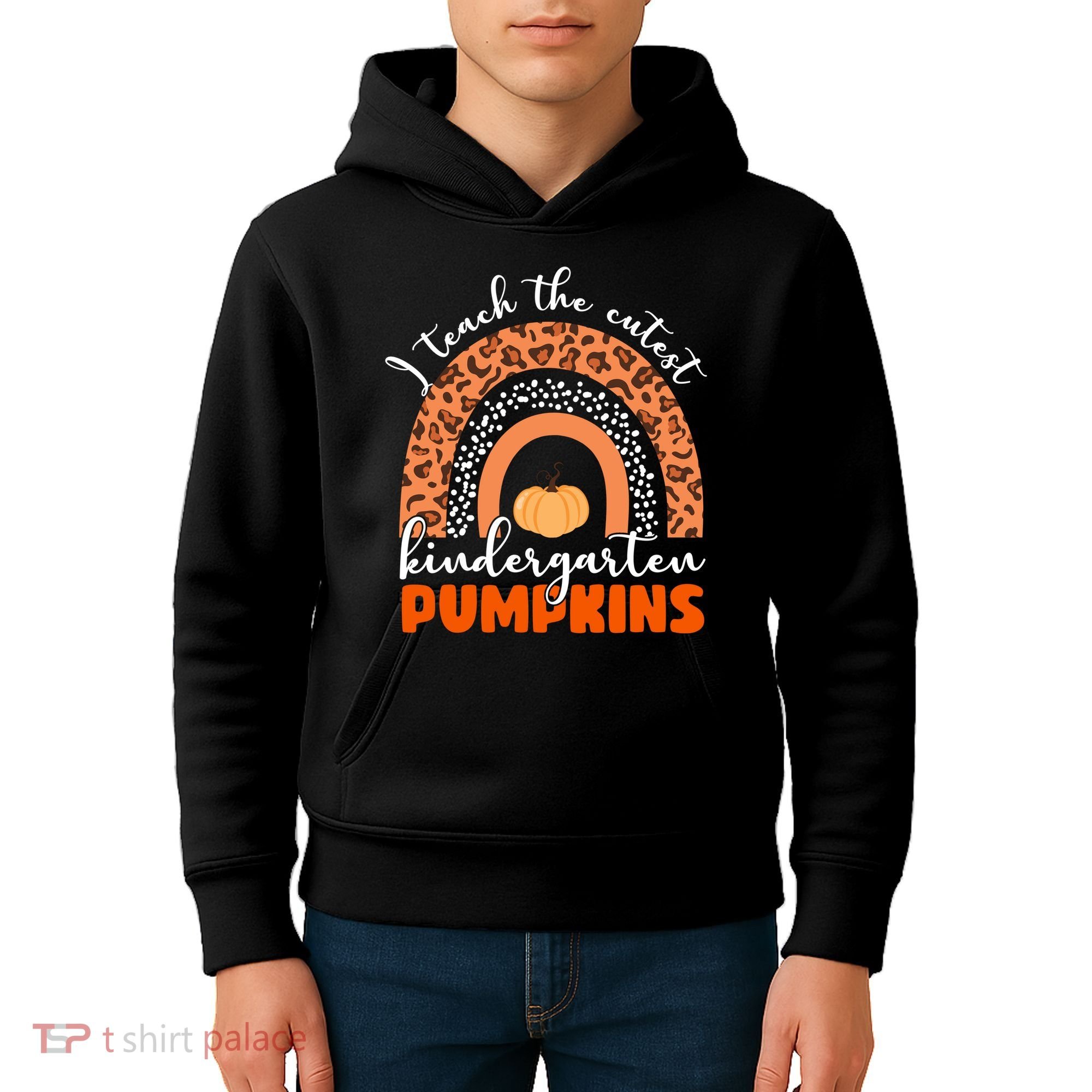 I Teach The Cutest Kindergarten Pumpkins Kids Hoodie