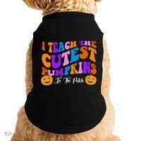 I Teach The Cutest Pumpkins In The Patch Halloween Teacher Doggie Tank thumb 0