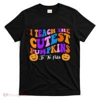 I Teach The Cutest Pumpkins In The Patch Halloween Teacher T-Shirt thumb 0