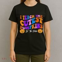 I Teach The Cutest Pumpkins In The Patch Halloween Teacher T-Shirt thumb 4