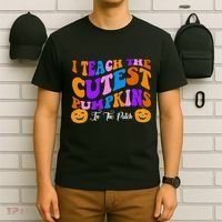 I Teach The Cutest Pumpkins In The Patch Halloween Teacher T-Shirt thumb 6