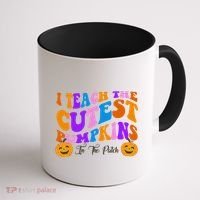 I Teach The Cutest Pumpkins In The Patch Halloween Teacher Coffee Mug thumb 1