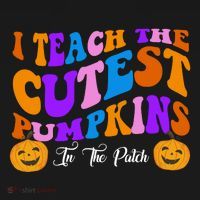 I Teach The Cutest Pumpkins In The Patch Halloween Teacher Women's Hoodie thumb 2