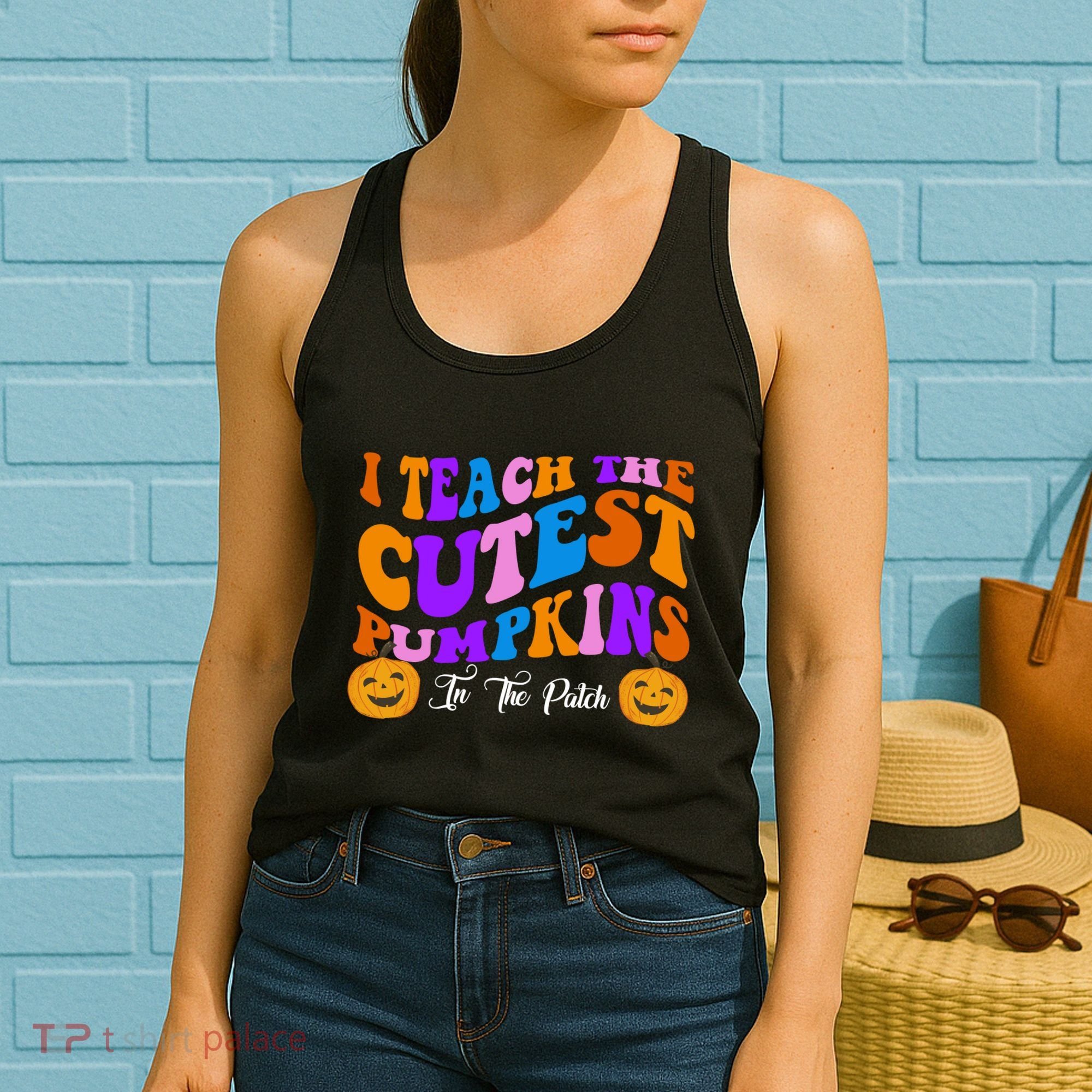 I Teach The Cutest Pumpkins In The Patch Halloween Teacher Women's Tank Top