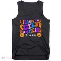 I Teach The Cutest Pumpkins In The Patch Halloween Teacher Tank Top thumb 0