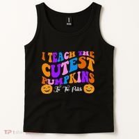 I Teach The Cutest Pumpkins In The Patch Halloween Teacher Tank Top thumb 2