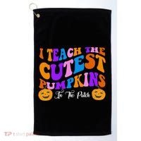 I Teach The Cutest Pumpkins In The Patch Halloween Teacher Golf Towel thumb 0
