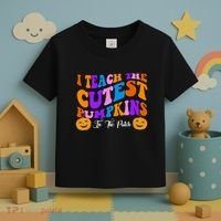 I Teach The Cutest Pumpkins In The Patch Halloween Teacher Toddler T-Shirt thumb 3
