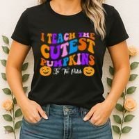 I Teach The Cutest Pumpkins In The Patch Halloween Teacher Women's T-Shirt thumb 2